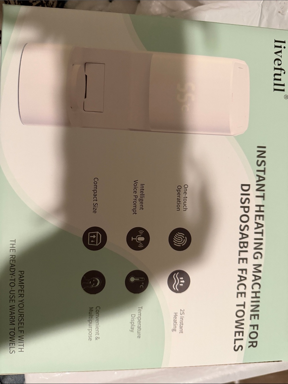 Livefull Instant Heating Machine for Disposable Face Towels - White